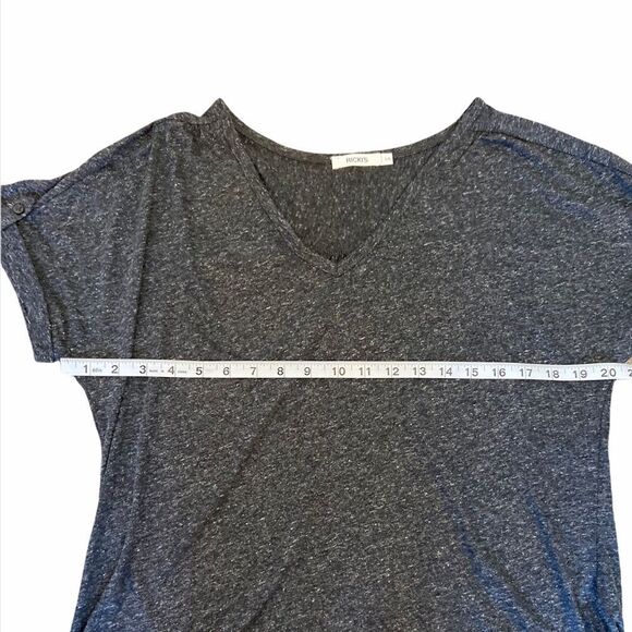 RICKIS Grey Linen&Cotton Blend Metallic Flex Tee L - Picture 7 of 8